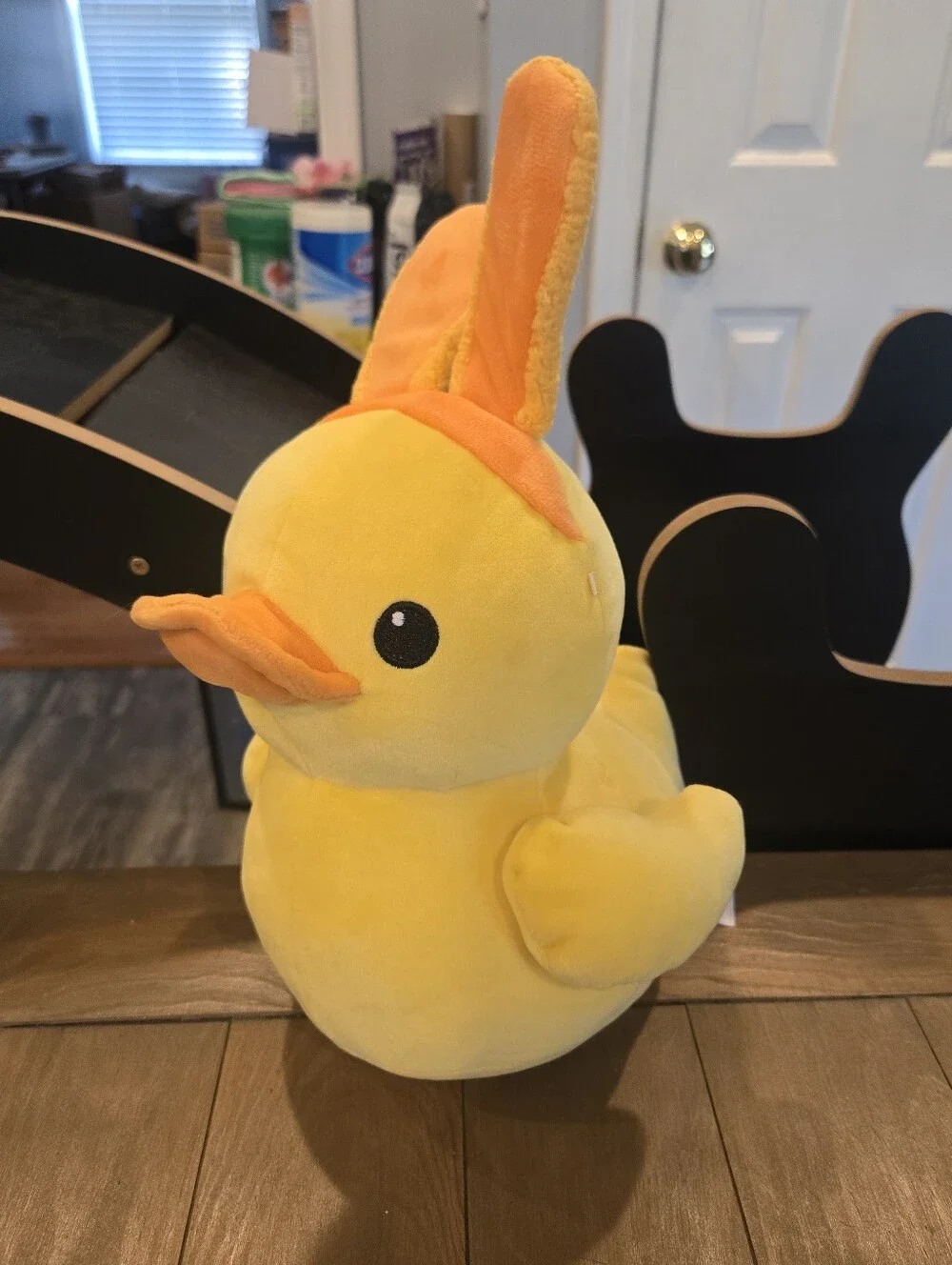 Yellow Easter Bunny Duck Plush